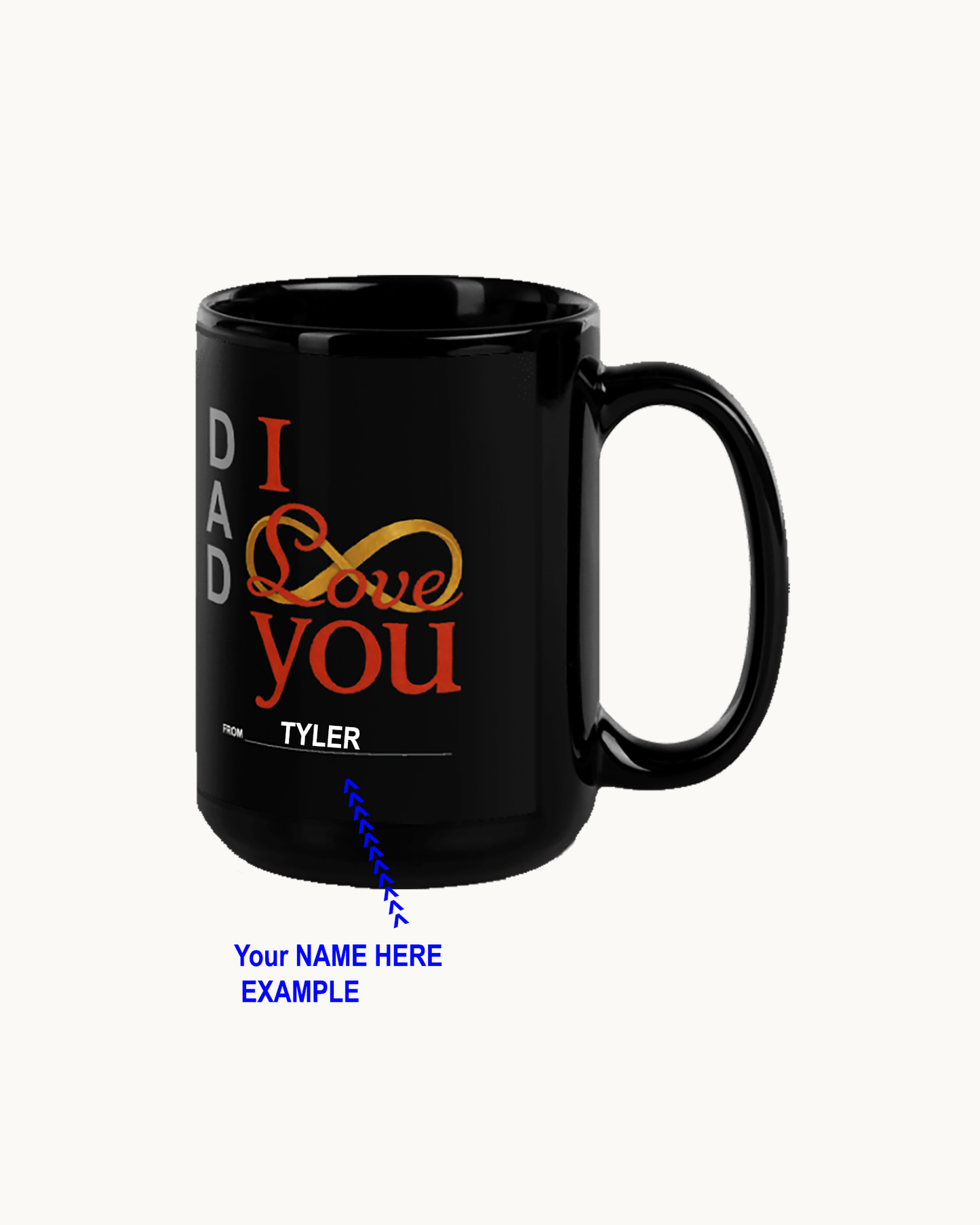 Dad Infinity Love coffee Mug ((customize with your name)