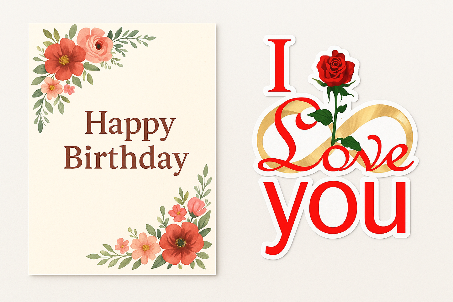 Infinity Love Rose Sticker Packs