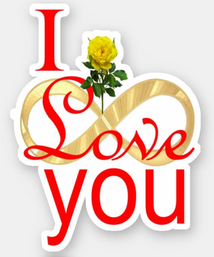 Infinity Love Red & Yellow Rose Mix Sticker-Pack