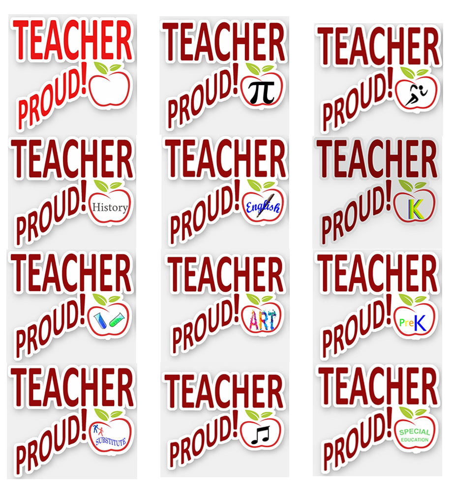 Teacher Proud Mix Sticker 12-Pack