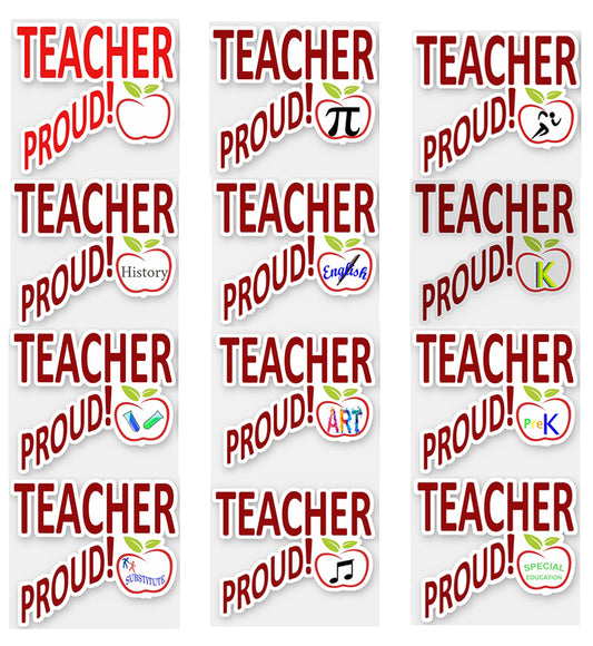Teacher Proud Mix Sticker 12-Pack
