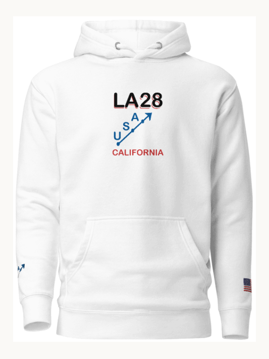 Team USA LA28 Olympic Embroidered Hoodie - White