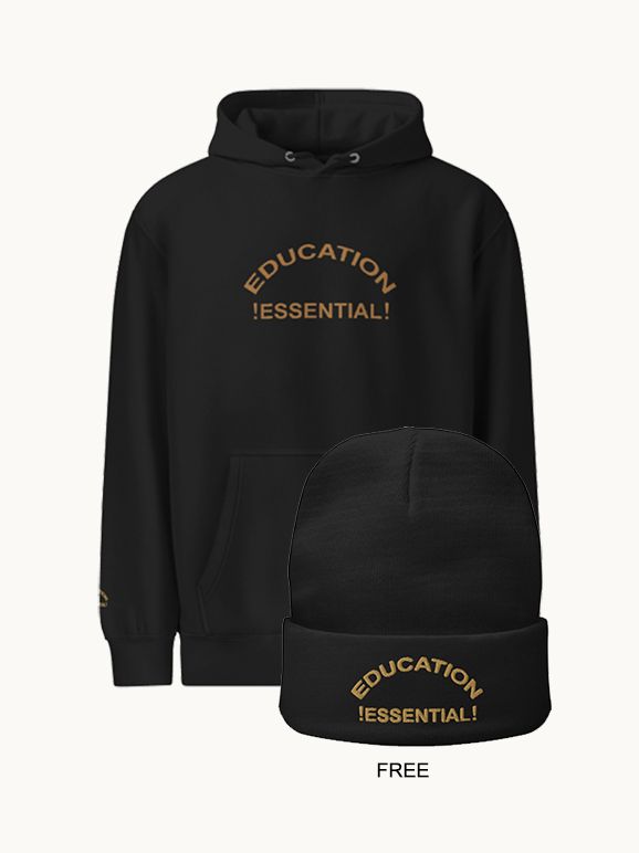 Education Essential Embroidered Unisex Hoodie + Free Beanie