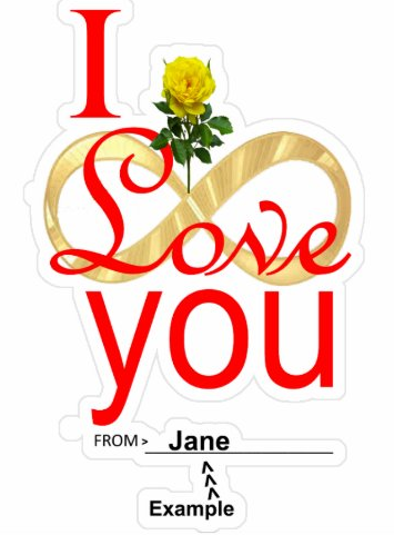 (Customize with your name) Infinity Love Rose Sticker