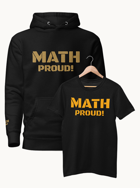 Math Proud Embroidered Hoodie + T-shirt Bundle