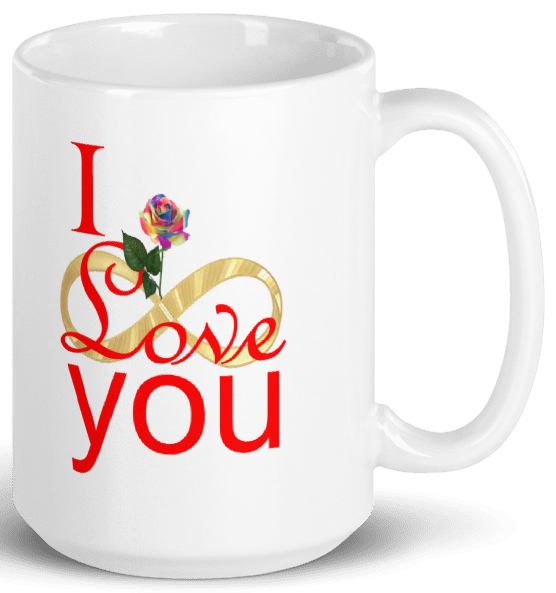 Infinity Rainbow Rose Mug + Free Sticker