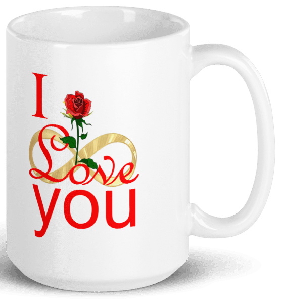 Infinity Love Yellow & Red Rose Mug