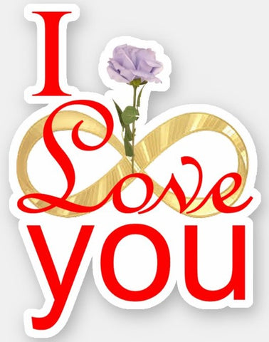 INFINITY LOVE LAVENDER ROSE VINYL STICKER