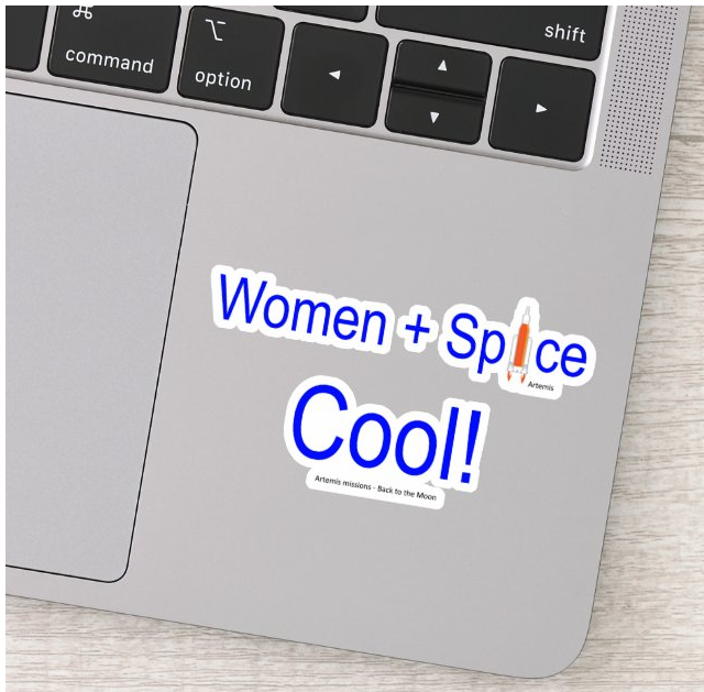 WOMEN + SPACE COOL! VINYL STICKER